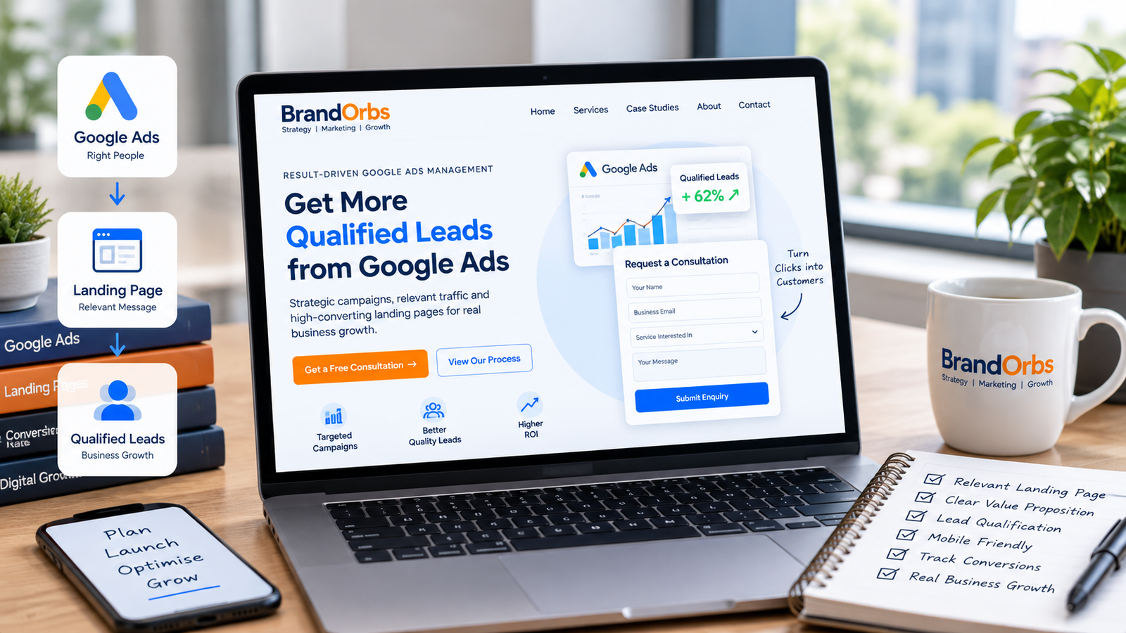 Google Ads landing page designed for qualified lead generation